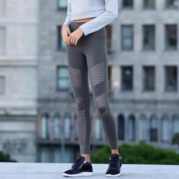 ALO Yoga Pants - Alo Yoga‎ High Waist Moto Legging Dark Grey XS